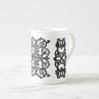 Porcelana Caneca com Corrimãos de Centro de Ferro