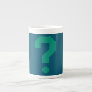 Porcelana Caneca com Ponto de Interrogação em Azul Escuro