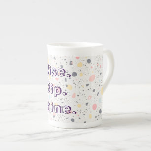 Porcelana Caneca Confete Abstrato – Padrão Moderno de Alta E
