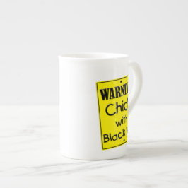 Porcelana Caneca da Garota de Alerta com Faixa Preta