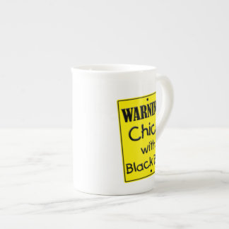 Porcelana Caneca da Garota de Alerta com Faixa Preta