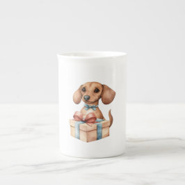 Porcelana Caneca de Aniversário de Dachshund Fofa Um Pouquin
