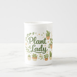 Porcelana Caneca de Café Botânico da Dama das Plantas