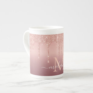 Porcelana Caneca de Café com Brilho em Rose Gold Adicionar N