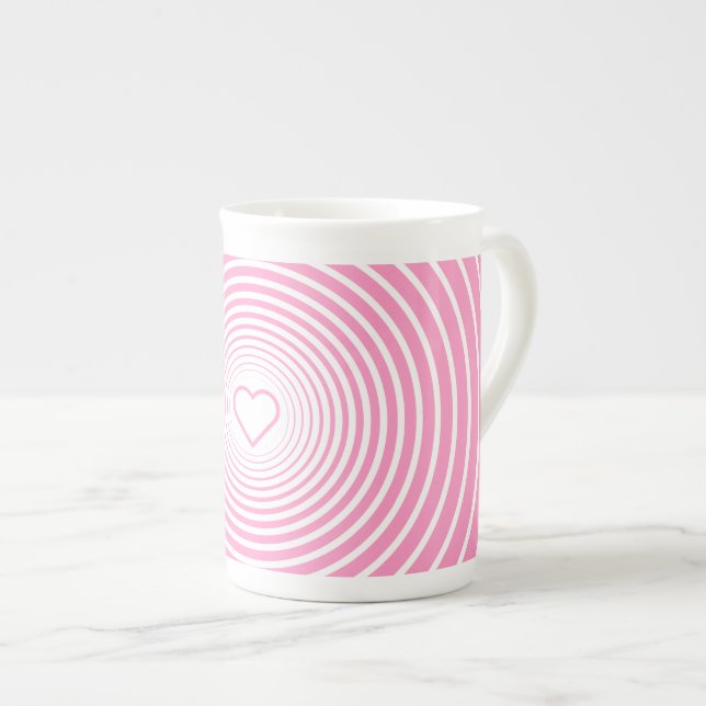 Porcelana Caneca de Café com Coração (Frente Esquerda)
