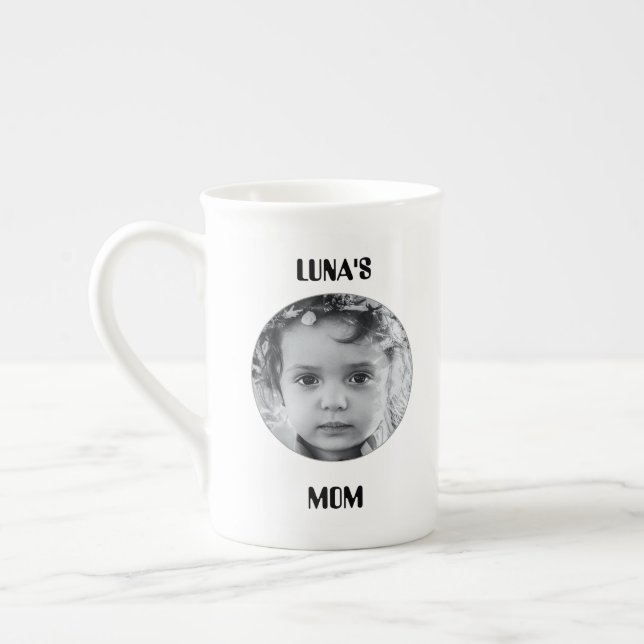 Porcelana Caneca de Café com Imagem e Nome Personalizados (Esquerda)