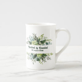Porcelana Caneca de Café com Nome Personalizado floral moder