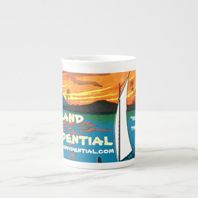 Porcelana Caneca de café confidencial da ilha (Frente)