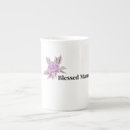 Porcelana Caneca de Café Floral Mãe Abencoada
