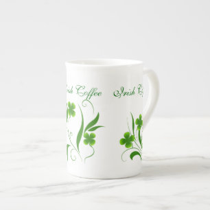 Porcelana Caneca de café irlandês verde bonita dos trevos