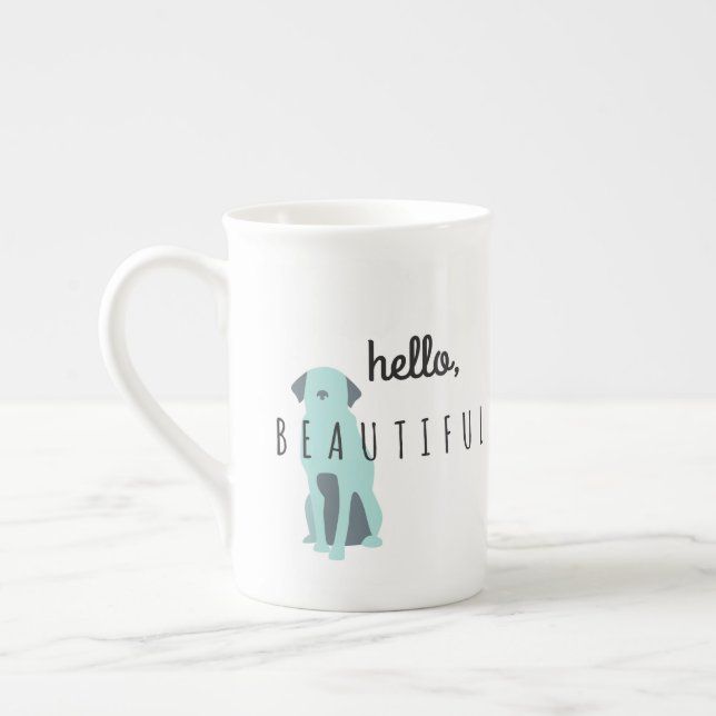 Porcelana Caneca de café - olá!, bonito - para ela (Esquerda)
