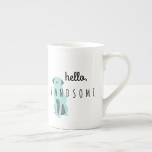Porcelana Caneca de café - olá!, considerável - para ele