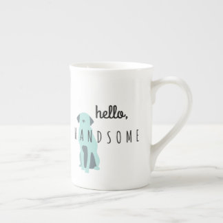 Porcelana Caneca de café - olá!, considerável - para ele