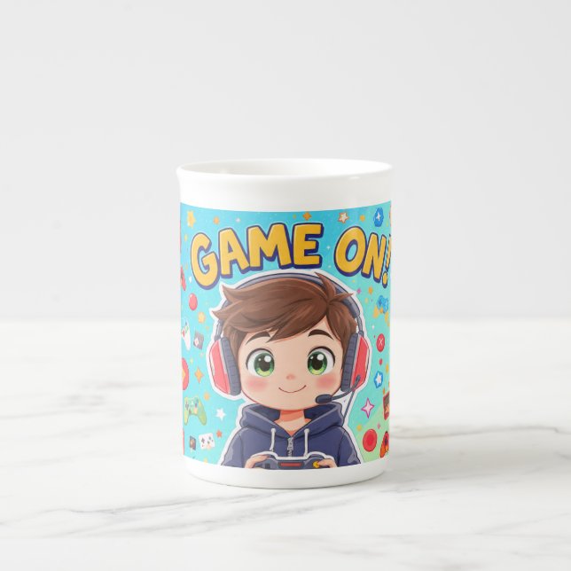 Porcelana Caneca de Café para Adolescente Jogador – Presente (Frente)