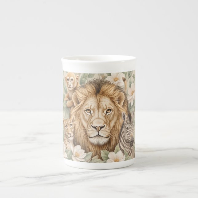 Porcelana Caneca de Café Safari Botânico Leão (Frente)