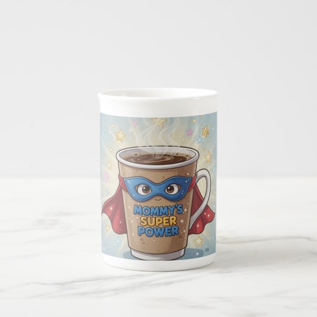 Porcelana Caneca de Café Superpoder da Mamãe (Frente)