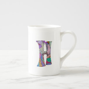 Porcelana Caneca de China de osso da letra H da celebração