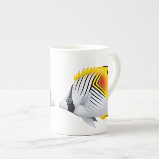 Porcelana Caneca de China de osso dos Butterflyfish do (Frente Esquerda)