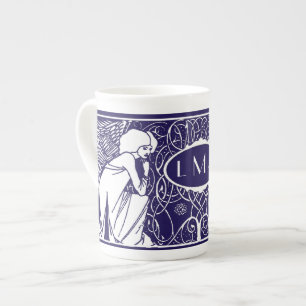 Porcelana Caneca de China do monograma dos anjos de Nouveau