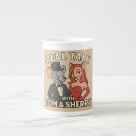 Porcelana Caneca de desenho animado Real Talk com Tom e Sher