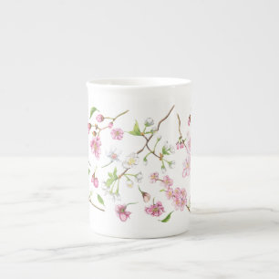 Porcelana Caneca de Flor de Cereja
