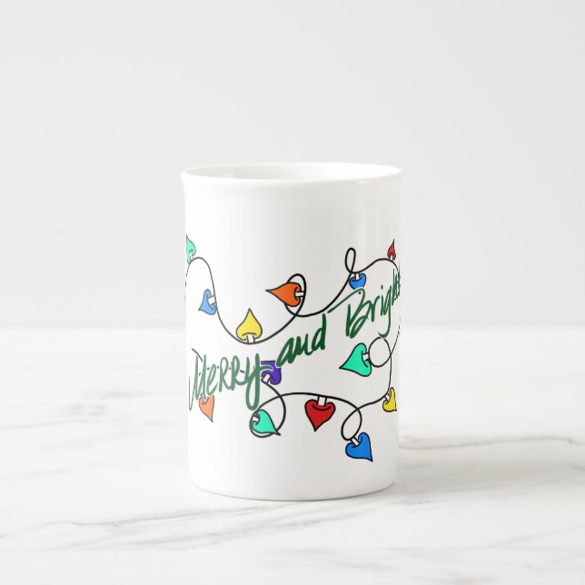 Porcelana Caneca de luzes de Natal (Frente)
