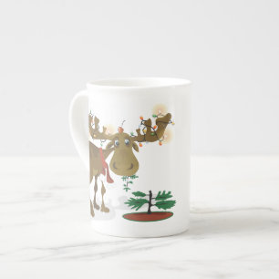 Porcelana Caneca de Moose~specialty do Natal