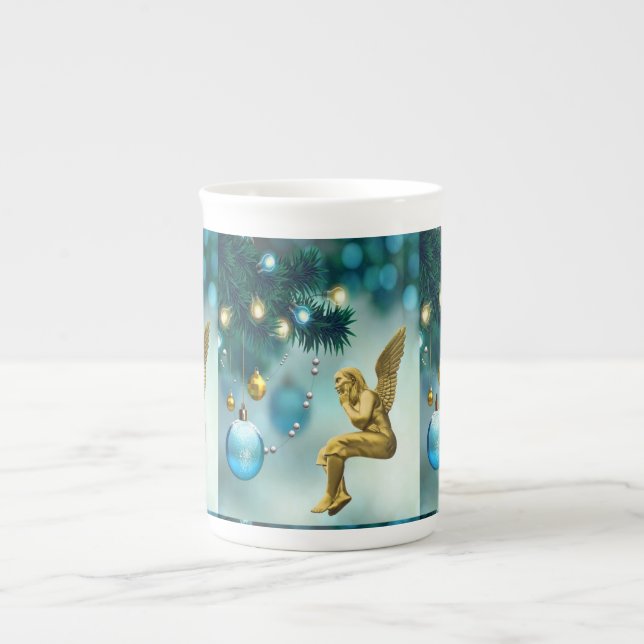 Porcelana Caneca de Natal, Anjo de Natal, Feliz Natal (Frente)