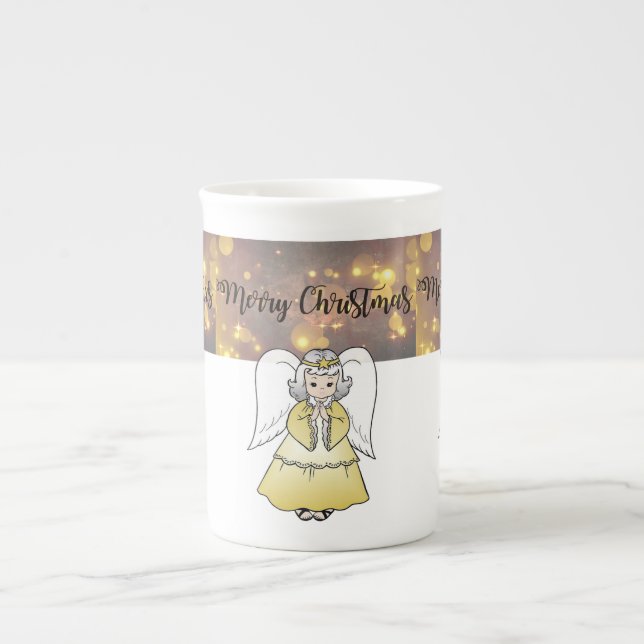Porcelana Caneca de Natal, Anjo de Natal, Feliz Natal (Frente)
