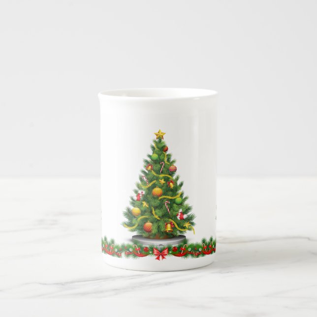 Porcelana Caneca de Natal, Árvore de Natal (Frente)