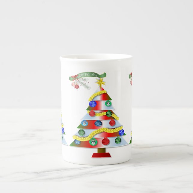 Porcelana Caneca de Natal, Árvore de Natal (Frente)