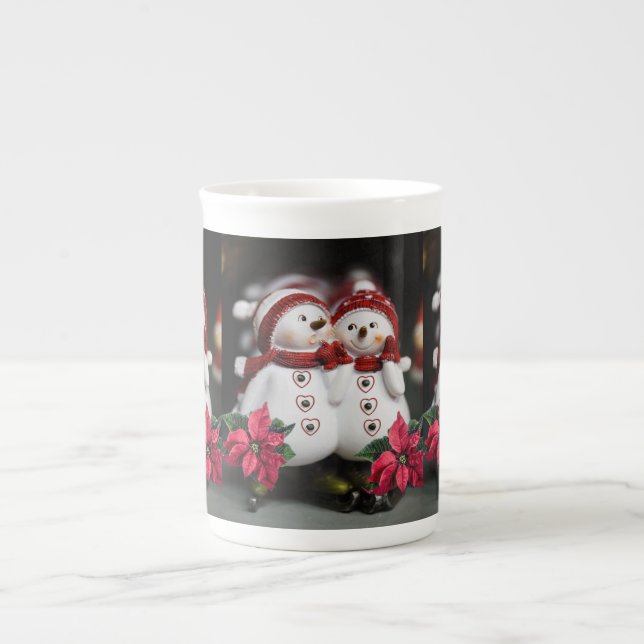 Porcelana Caneca de Natal Boneco de Neve (Frente)