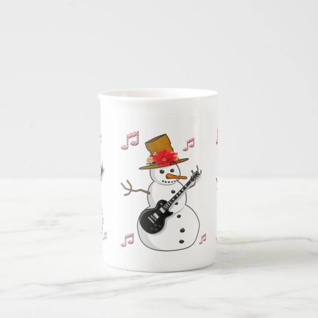 Porcelana Caneca de Natal, Boneco de Neve, Feliz Natal (Frente)