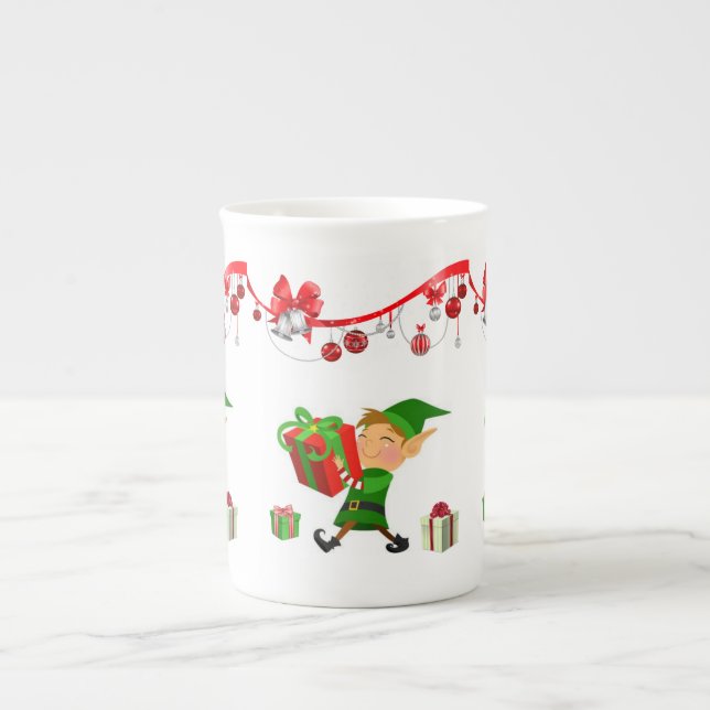 Porcelana Caneca de Natal, Elf, Feliz Natal (Frente)