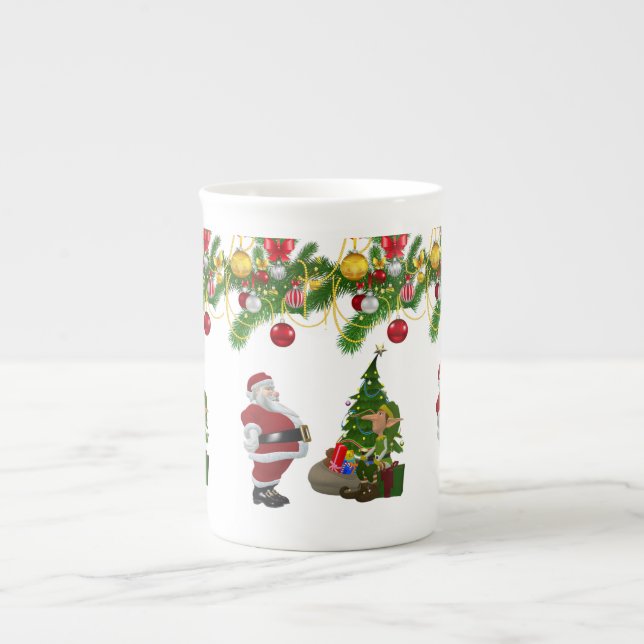 Porcelana Caneca de Natal, Elf, Feliz Natal (Frente)