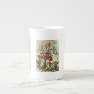 Porcelana Caneca de Natal, Elfo de Vintage, Feliz Natal