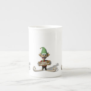 Porcelana Caneca de Natal, Elfo, Feliz Natal