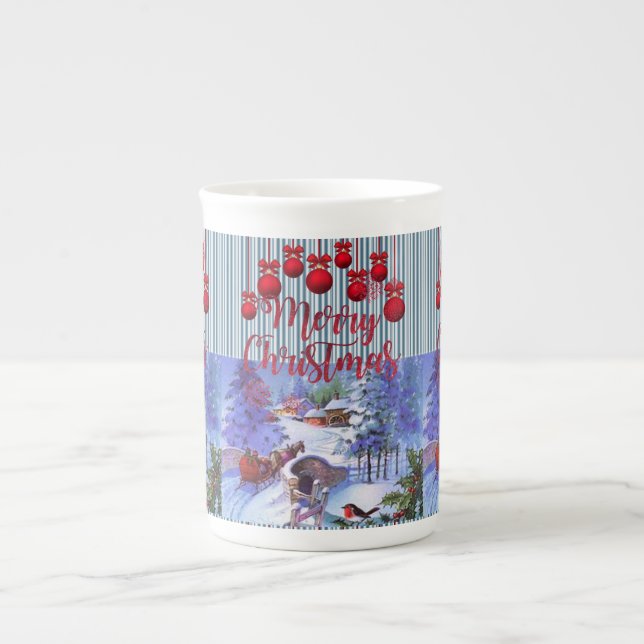 Porcelana Caneca de Natal, Feliz Natal (Frente)