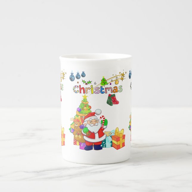 Porcelana Caneca de Natal, Feliz Natal, Papais noeis (Frente)