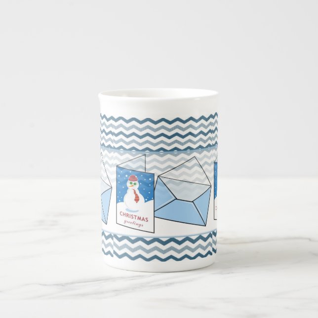 Porcelana Caneca de Natal Homem de Neve (Frente)