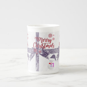 Porcelana Caneca de Natal Homem de Neve