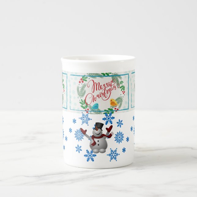 Porcelana Caneca de Natal, Neve, Feliz Natal (Frente)