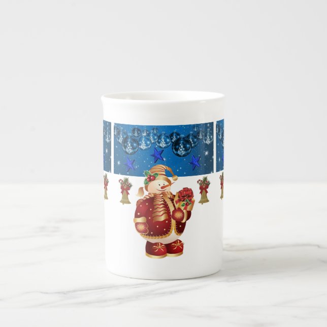 Porcelana Caneca de Natal, Neve, Feliz Natal (Frente)