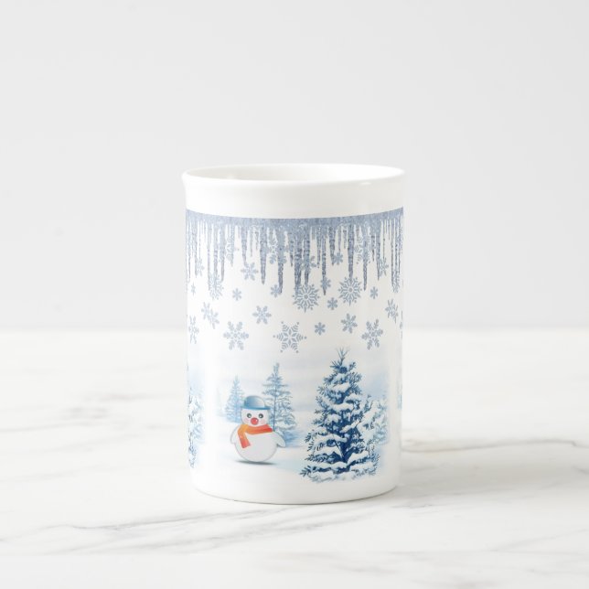 Porcelana Caneca de Natal, Neve, Feliz Natal (Frente)