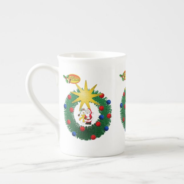Porcelana Caneca de Natal, Papai Noel, Feliz Natal (Esquerda)