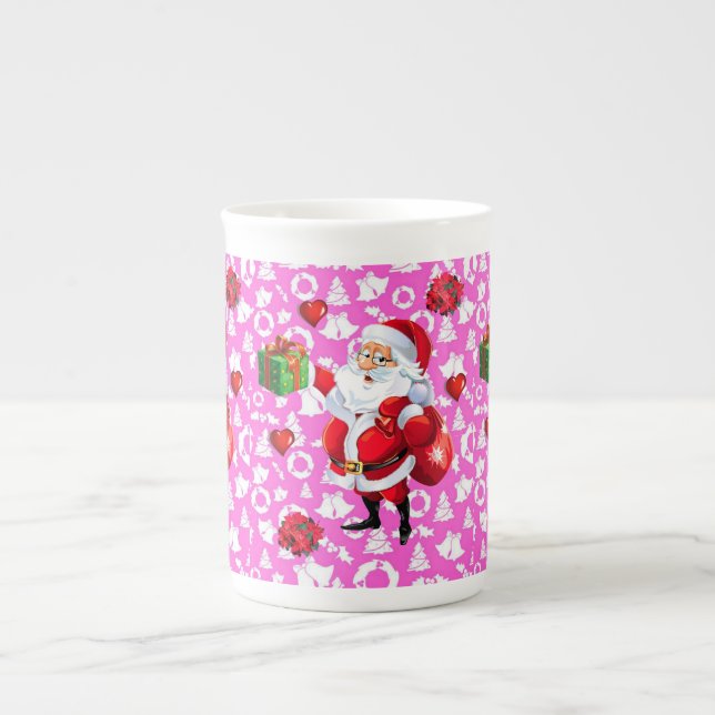 Porcelana Caneca de Natal, Papais noeis (Frente)