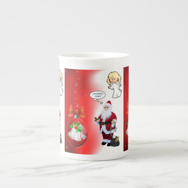 Porcelana Caneca de Natal, Papais noeis (Frente)