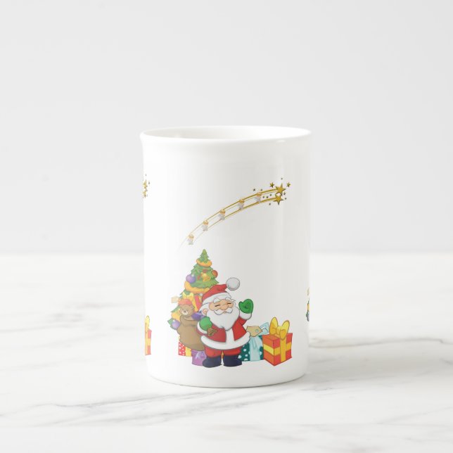 Porcelana Caneca de Natal, Papais noeis (Frente)