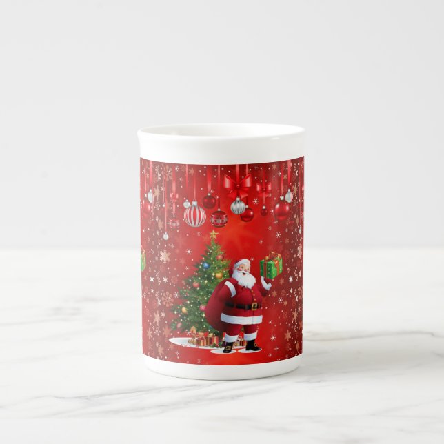 Porcelana Caneca de Natal, Papais noeis (Frente)