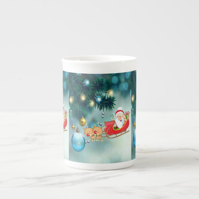 Porcelana Caneca de Natal, Papais noeis (Frente)